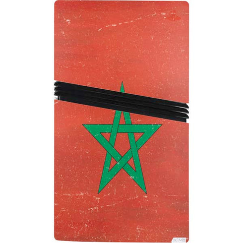 Morocco Flag Distressed PS5 Pro Console Skin